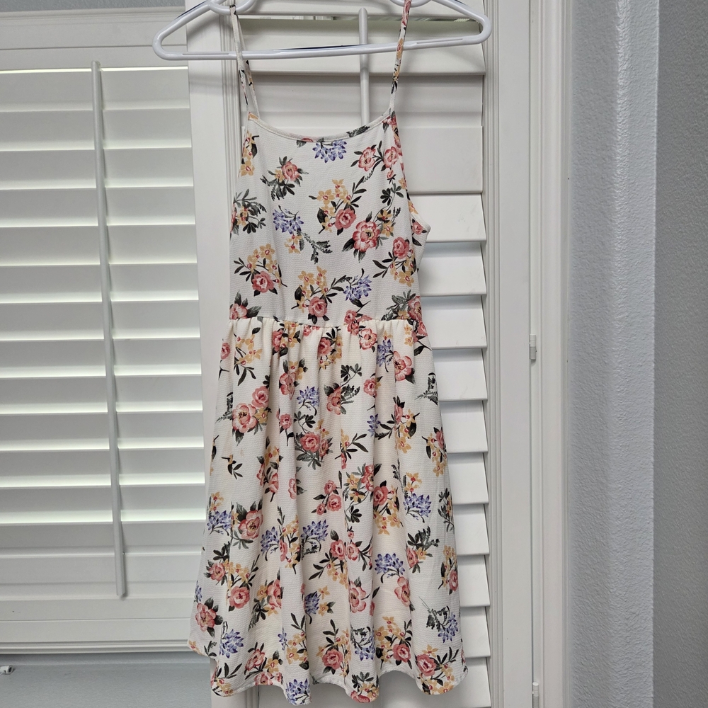 NWT Sadie & Sage Floral Mini Dress Cream and Pink Med Summer Spring Feminine